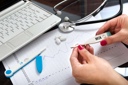 Temperature measurement in a natural family planning method.