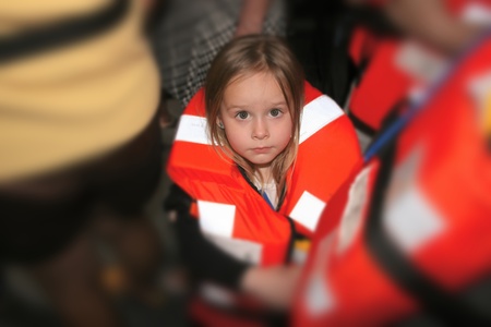 Toddler in Life Preserverの写真素材