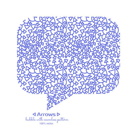 Speech bubble with arrows pattern and text. Design templateのイラスト素材
