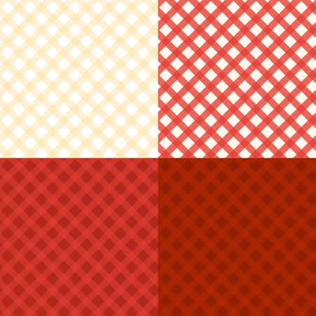 Diagonal tablecloth seamless wallpaper pattern set. 4 in 1のイラスト素材