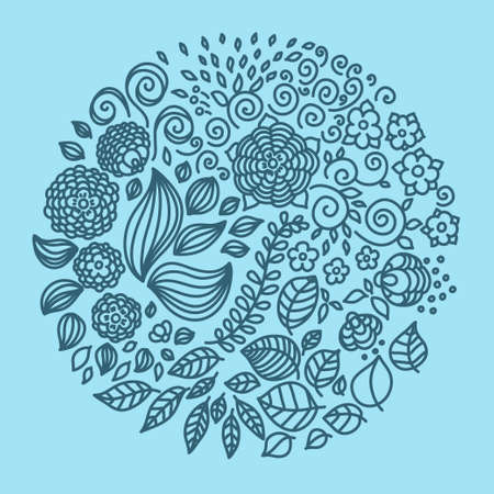 Tattoo floral doodle vector elements set. Used for seamless patterns, graphic design, decorのイラスト素材