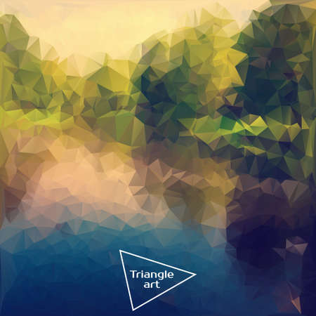 Triangle vector polygon art. Vector illustration of nature. Summer time, travel, journey, adventure