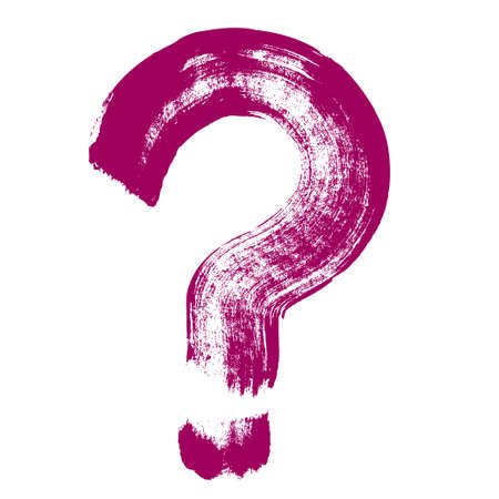 Original hand-painted question symbol. Hand drawn question mark icon, brush drawing