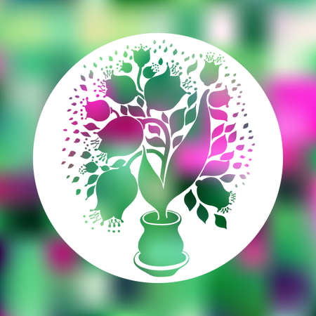 Drawing of beautiful tulips in a potのイラスト素材