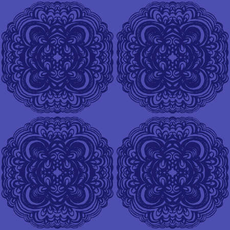 Moroccan tiles ornaments in blue and white colors. Seamless patchwork pattern. Can be used for wallpaper, textile and pattern fills, different surfaces, background of web site pages.のイラスト素材