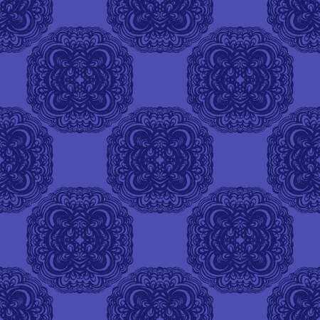 Moroccan tiles ornaments in blue and white colors. Seamless patchwork pattern. Can be used for wallpaper, textile and pattern fills, different surfaces, background of web site pages.のイラスト素材