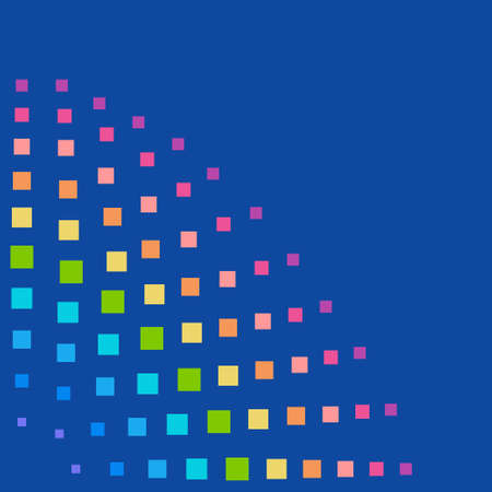 Rainbow element in a lot of squares.のイラスト素材