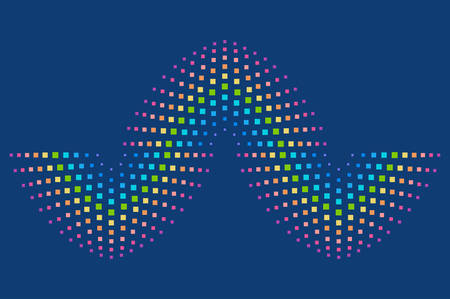 DNA sign icon element. Abstract rainbow element background consisting of colored squares.のイラスト素材