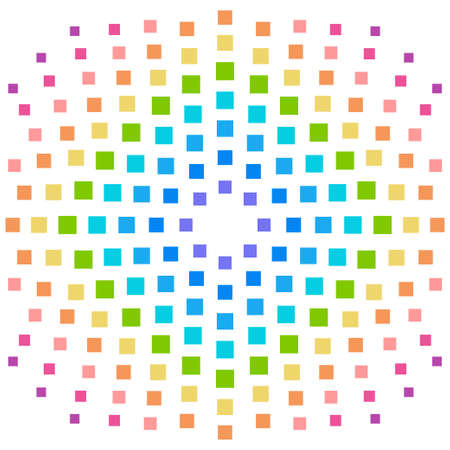Rainbow element background in a lot of squares.のイラスト素材