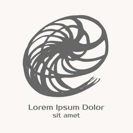 Shell hand drawn vector illustration. Logo template.のイラスト素材