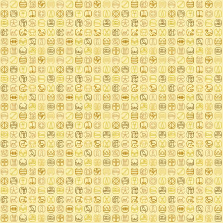Egypt symbol icon seamless pattern with a lot of symbols such as pyramides, sights, skorabey, pharaons, ancient characters.の写真素材