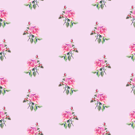 Seamless floral pattern with little roses. Used for backgrounds, wallpapers, textileの写真素材