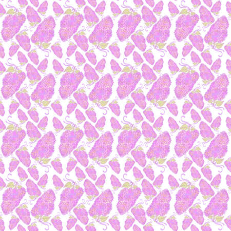 Amazing branches of lilac flowers in violet colors. Good for wallpaper, textile, background, design of wedding invitation, poster, cover of book, post cards. Spring and summer theme of illustrationの写真素材