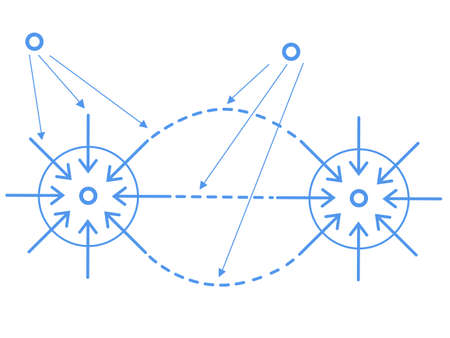 Scheme of physics, chemistry and sacred geometry. The science theme.のイラスト素材