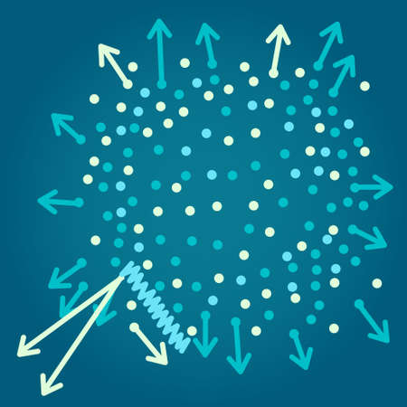 Scheme of physics, chemistry and sacred geometry. The science theme.のイラスト素材