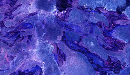 Cosmic Paper Marble Texture. Background texture. Color abstract background. Blue space watercolor background. Hand drawn gouache paint background. Colorful background texture.の写真素材