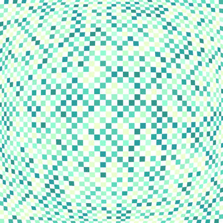 Checkered background. Chess board squares distortion vector backdrop. Abstract colorful paper. Mosaic checker effect. A lot of squares surface elements.のイラスト素材