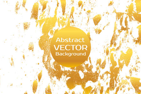 Golden abstract painted marble illustration. Watercolor spot background. Brush splash vector art. Vector with paper marbling textures. White and gold colors.のイラスト素材