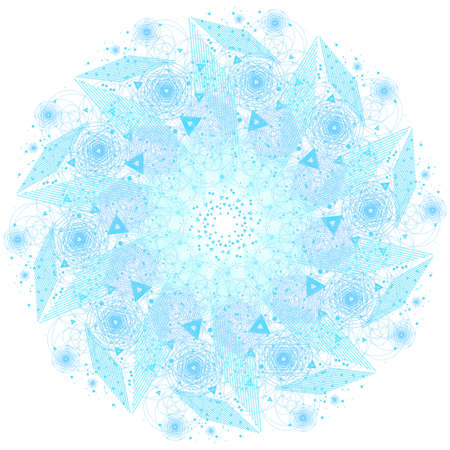 The science and mathematics abstract background with circles, cube, triangles and a lot of lines. Sacred geometry backdrop. The chemistry and astrology. Graphic elements for identity design.のイラスト素材