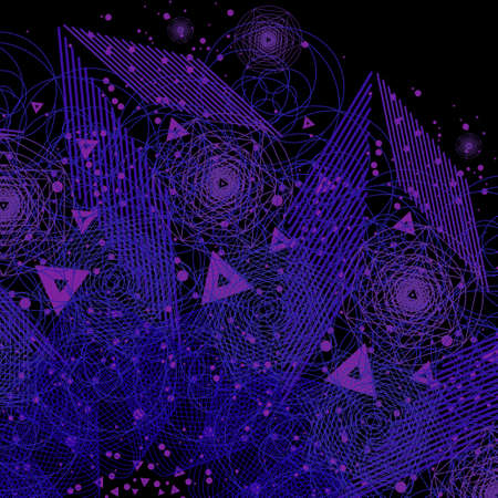 The science and mathematics abstract background with circles, cube, triangles and a lot of lines....