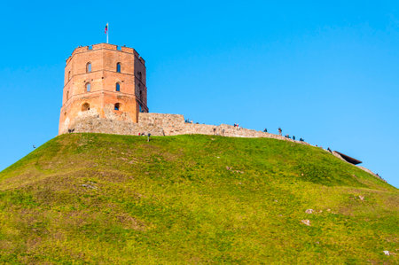 Vilnius, Lithuania - October 13, 2013. Gediminas Tower is the remaining part of the Upper Castle in...