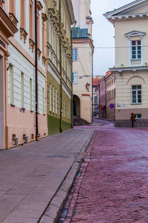 Vilnius, Lithuania: Stylish and cozy Universiteto street in Old Town of Vilnius. Classical European...