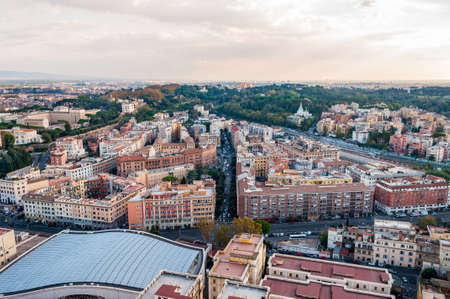 Rome cityscape urban skyline view from above with lots of history, arts and architectureの写真素材
