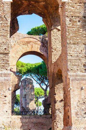 Rome, Italy - November 17, 2018: The Domus Severiana is the modern name given to the final extension to the imperial palaces on the Palatine Hill in Romeのeditorial素材