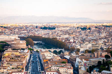 Rome cityscape urban skyline view from above with lots of history, arts and architectureの写真素材
