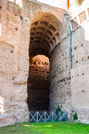 Rome, Italy - November 17, 2018: Arches gallery hall in Domus Severiana which is the modern name given to the final extension to the imperial palaces on the Palatine Hill in Romeのeditorial素材