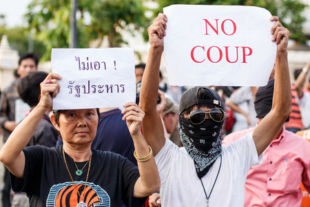 Anti Coup Protest at Victory Monument, THAILAND  25 5 2014