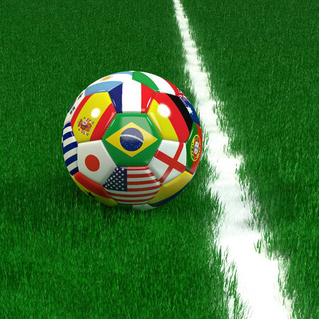 Soccer Ball with  Team Flags  Computer generated の写真素材