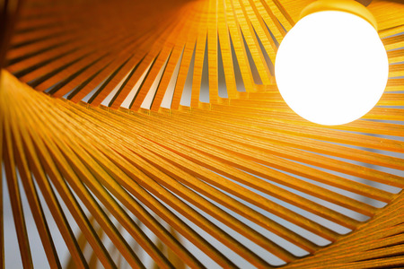 Wooden luxury lamp light with warm lightingの写真素材