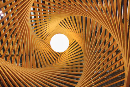 Wooden luxury lamp light with warm lighting