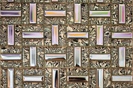 Colorful brick wall crystal style