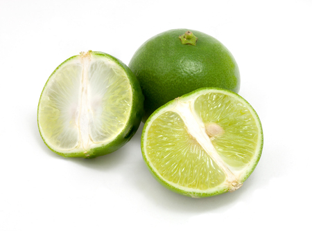 Green lamon with cutting peicesの写真素材