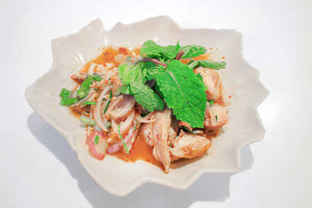 Traditional Thai Food called Pork Namtokの写真素材