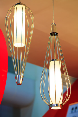 Beautiful modern design of rattan ceiling lampsの写真素材