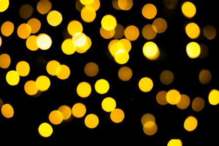 Abstract Yellow lights bokeh backgroundの写真素材