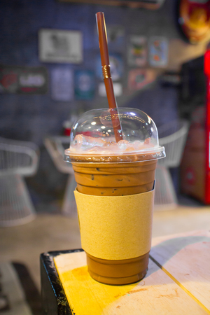 iced chocolate drinkの写真素材