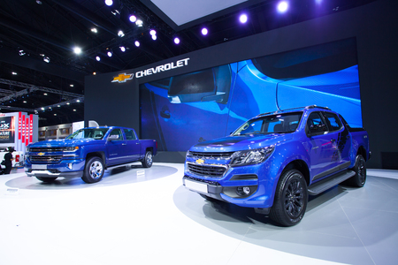 Impact Muangtong Thani,Thailand 29Mar-9April 38th Thailand Motorshow Blue Chevrolet Coloradoのeditorial素材