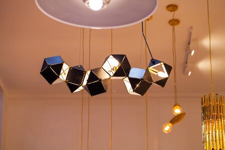 Beautiful chandelier  hanging on ceiling