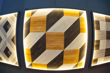 Cubic shape wooden background