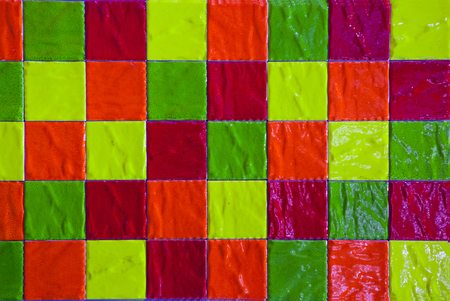 Colorful tiles seamless pattern with squaresの写真素材