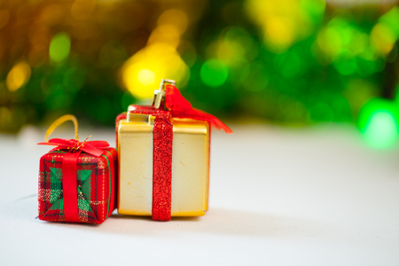 Gift boxes and decoration Christmas Day and New Year's isolated on a white surface.の写真素材