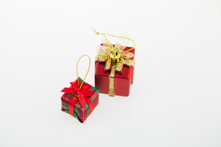 Gift boxes, Christmas Day and New Year's isolated on a white surface.の写真素材