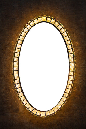 Classic Light Curved Frame mirror On Wallの写真素材
