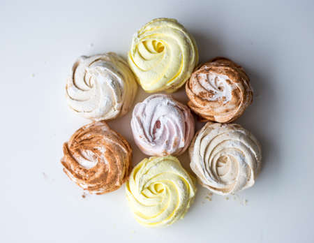 marshmallows flower yellow meringueの写真素材