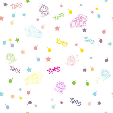 illustration of various cup cakes  Patternのイラスト素材