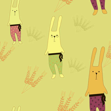 pattern with bunnies  Vector illustrationのイラスト素材